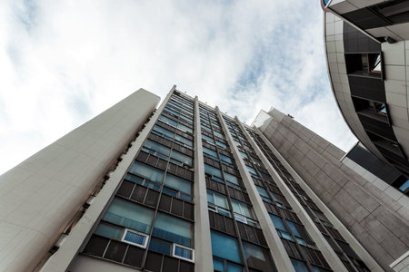 High-rise building view from below, Business concept.