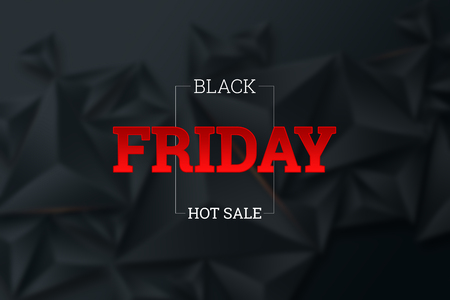 Black Friday sale poster. Commercial discount event banner. Black background. Banner, card, copy space. Mockup, layout. Creative backgroundの写真素材