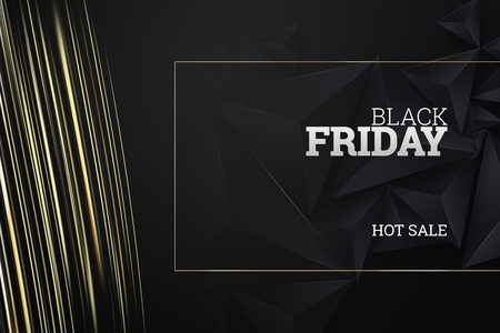 Black friday background layout background black and gold. Inscription Black Friday on a dark background. For art template design, mockup, banner, booklet, poster. Creative background.の写真素材