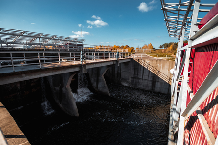 Dam on the river, dam on the river in Minskの写真素材