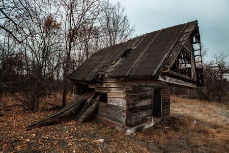 Haunted House with Dark Horror Atmosphere. Haunted Scene House.の写真素材