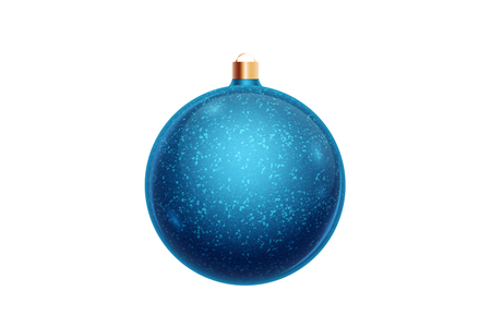 Blue christmas ball isolated on white background. Christmas decorations, ornaments on the Christmas tree.の写真素材