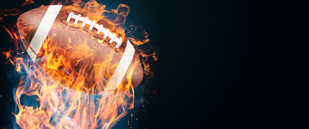Creative design promo banners,sports subjects, american football ball, hot sale, discounts. Banner, copy space. Mockup, horizontal flyer for printing.の写真素材