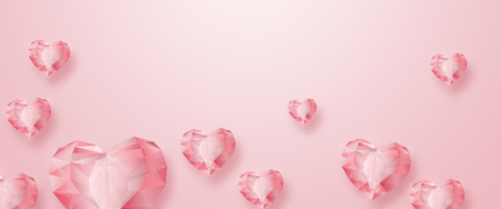 Creative design promo banners, Pink design, light background, Valentine's Day, Women's Day, the eighth of March, hot sale, discounts. Banner, copy space. Mockup, horizontal flyer for printing.の写真素材