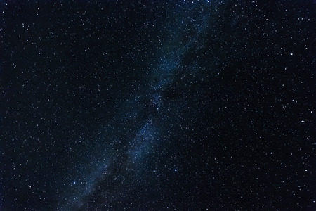 Starry sky, milky way, beautiful landscape, night time, Belarus.の写真素材