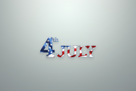 Creative background, inscription July 4 on a light background, USA Independence Day. Independence Day Banner USA, postcard, democracy, copy space.の写真素材
