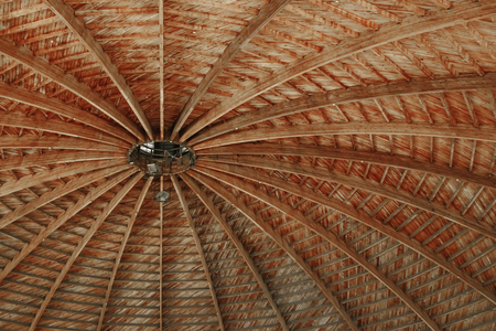 Wooden background texture architecture, under highest domeの写真素材