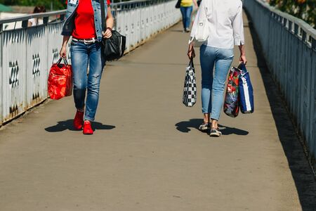 Couple with shopping bagsの写真素材