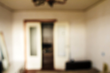 Interior in an apartment in the bokeh, blurred backgroundの写真素材