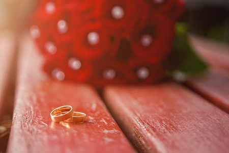 wedding rings A new family, marriage, relationships, romance.の写真素材