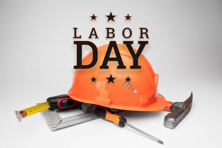 Creative background, Happy Labor Day banner. Design template. Copy space.の写真素材