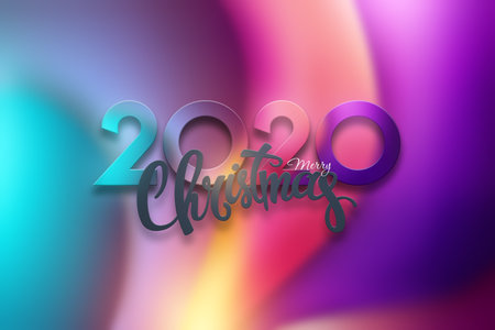 Creative Design, Happy New Year, Neon Numbers 2020 Design. Merry Christmas. 3D Illustration, 3D...