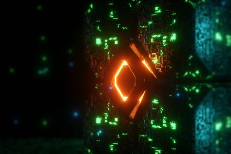 3D render inscription big data background abstract illustration. Information flows Technologies of the future Internet, cloud storage. Copy space.の写真素材