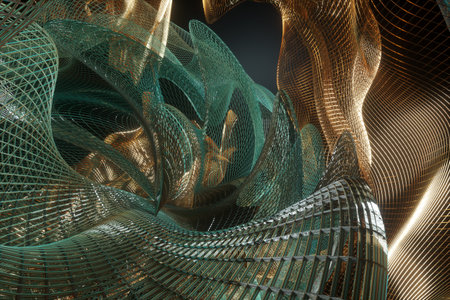 Creative design, abstract structure. Futuristic shape, modern design. 3D render, 3D illustration....
