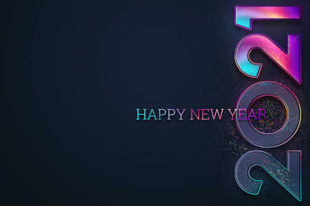Creative luxury 2021 design, new year flyer lettering 2021 on dark background. Concept for new year...