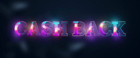 Multicolored inscription cashback on a light background, modern design. Online money transfer...