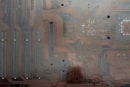 Computer electronic microcircuit, motherboard, tracks. Computer security technology neural networks