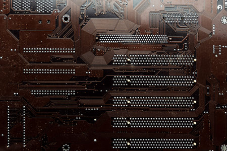 Computer electronic microcircuit, motherboard, tracks. Computer security technology neural networks