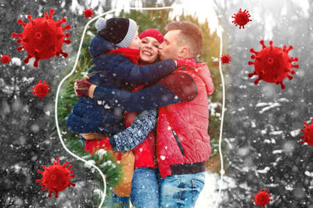 Parents and children are protected from viruses, bacteria and disease. Healthy lifestyle, good immunity, vaccinationの写真素材