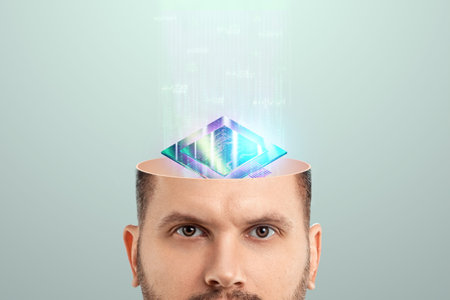 In a man's head, the brain processes information in the form of a processor. The concept of...