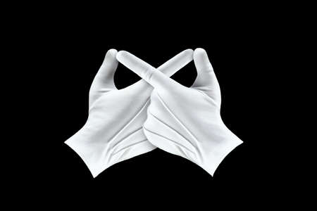 Infinity sign folded from human hands.の写真素材