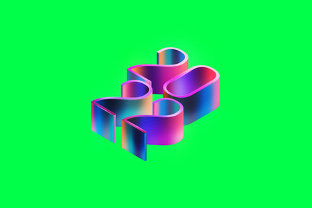 2022 Happy New Year. Colored numbers modern design on a green background, isolate. Design template...