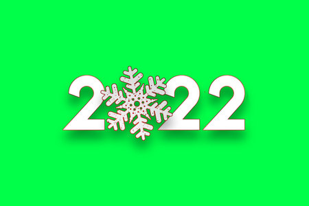 Metallic numbers 2022 on a light background. Happy New Year. Modern design, Template, header for the...