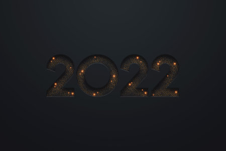2022 Happy New Year. Colored numbers from sweets on a white background. Graphic design template, New...