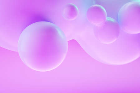 Gradient pink soft background, modern style in pastel colors, abstraction. Creative composition, liquid forms, magazine style, template. Copy space, 3D render, 3D illustrationの写真素材