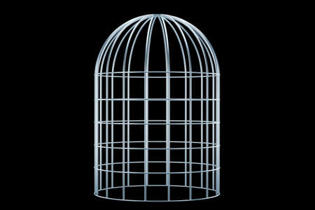bird metal cage. 3D rendering, 3D illustrationの写真素材