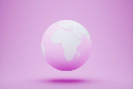 3D image of the planet earth, earth globe, cartoon style, modern design, magazine style, creative image. 3D rendering, 3D illustrationの写真素材