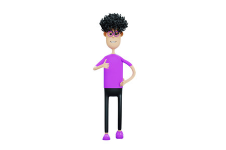 Funny cartoon 3D character isolated on white background. Modern design, magazine style. 3D...
