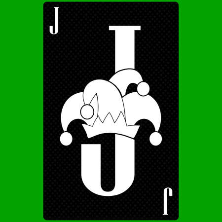 Playing card Joker, black and white modern design. Standard size poker, poker, casino. 3D rendering, 3D illustrationの写真素材