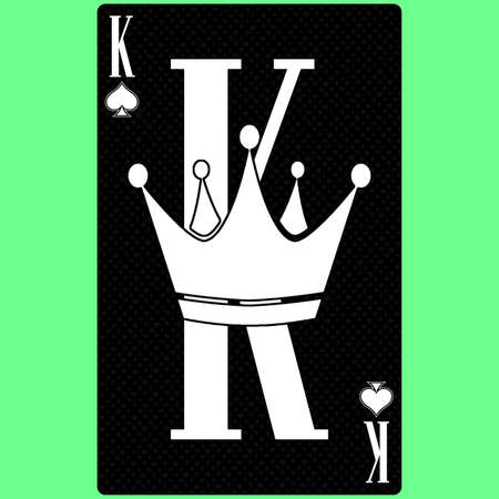 Playing card King suit of Spades, black and white modern design. Standard size poker, poker, casino. 3D rendering, 3D illustrationの写真素材