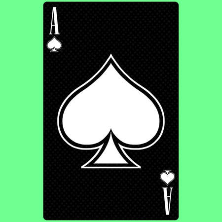 Playing card Ace suit of spades, black and white modern design. Standard size poker, poker, casino. 3D rendering, 3D illustrationの写真素材