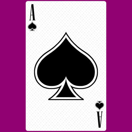 Playing card Ace suit of spades, black and white modern design. Standard size poker, poker, casino. 3D rendering, 3D illustrationの写真素材