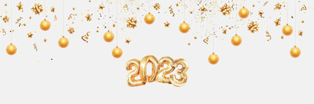 Website header 2023, happy new year. new calendar year. Magazine style, web poster, poster. 3D...