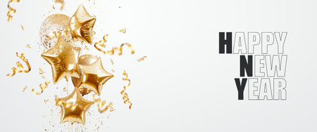 Website header 2023, happy new year. new calendar year. Magazine style, web poster, poster. 3D...