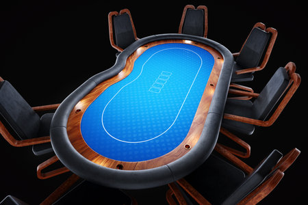 Banner concept of casino, poker table. Poker game, online game, card games. Modern design, Magazine style, 3D render, 3D illustrationの写真素材