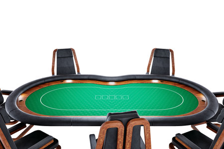 Banner concept of casino, poker table. Poker game, online game, card games. Modern design, Magazine style, 3D render, 3D illustrationの写真素材