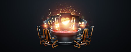 Casino flyer, website header, advertising poster. Gambling, billet, betting, jackpot copy space 3D render 3D illustrationの写真素材