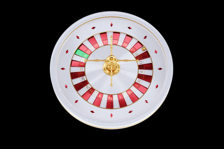 casino roulette isolated on black background. Billet, bet, jackpot, copy space. 3D rendering, 3D...