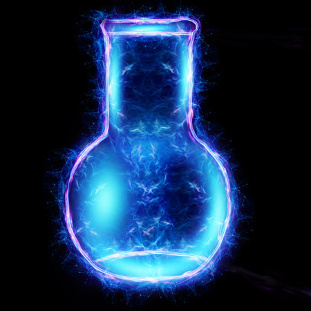 Medical test tube on a dark background. The concept of health, medicine, laboratory. Isolate on a dark background.の写真素材