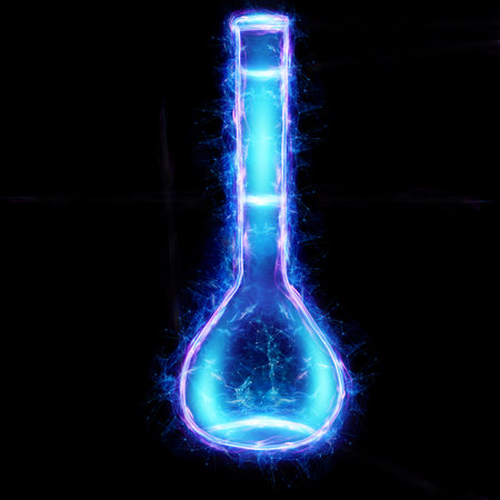 Medical test tube on a dark background. The concept of health, medicine, laboratory. Isolate on a dark background.の写真素材