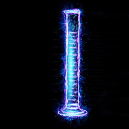 Medical test tube on a dark background. The concept of health, medicine, laboratory. Isolate on a dark background.の写真素材