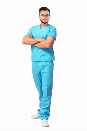 Man doctor isolated on white background. The concept of medicine, profession, helping peopleの写真素材
