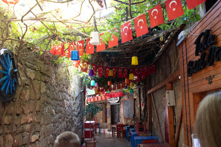The old street in Turkey. View of the old houses, interesting flavor of the old cityの写真素材