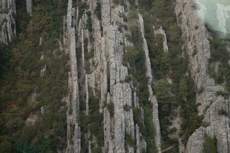 Close up view of the mountain, relief of the mountain.の写真素材