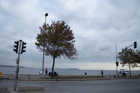 The streets of Istanbul overlooking the Bosphorusの写真素材