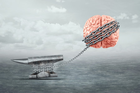 The human brain is chained to a heavy anvil. The concept of restraining scientific and progressive...